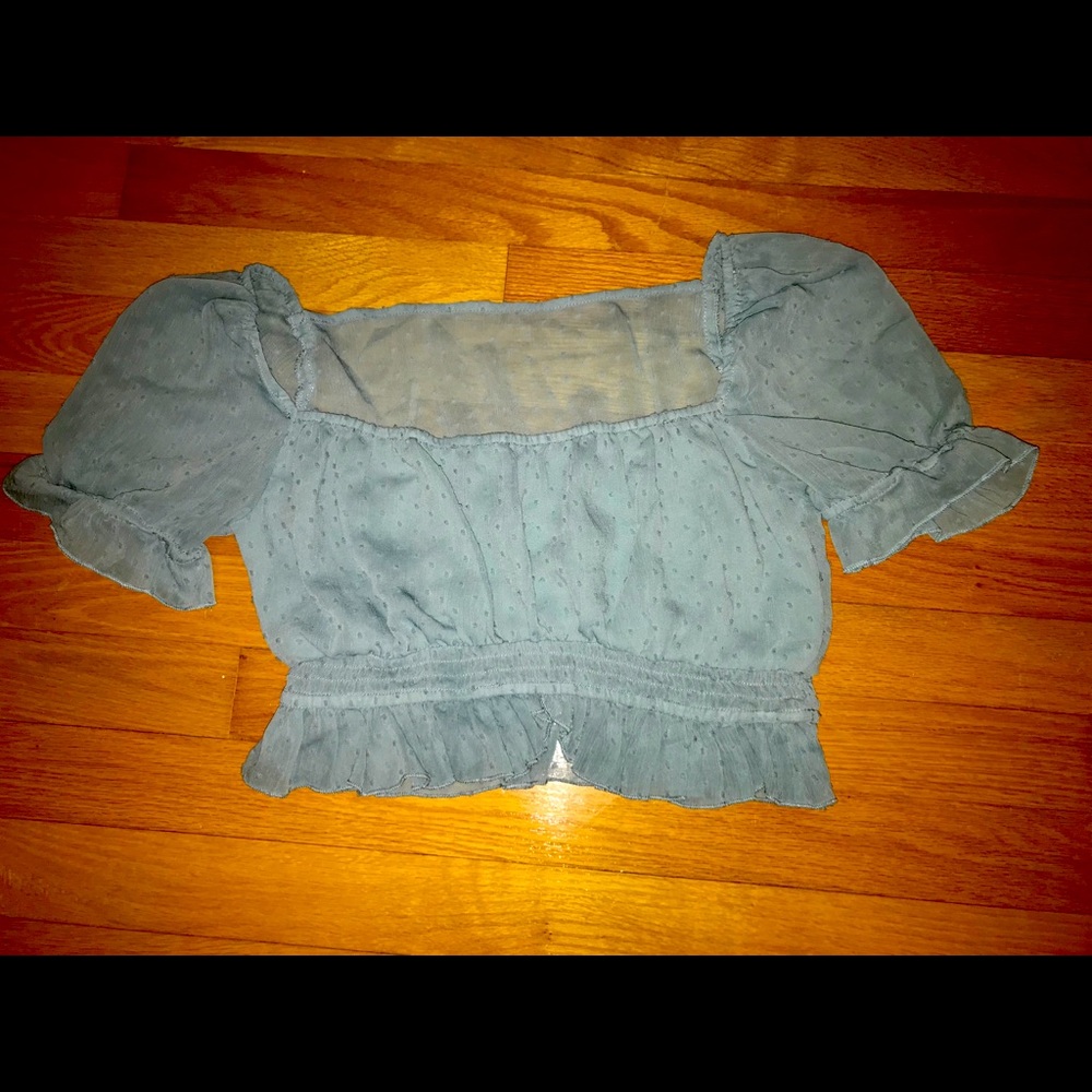 Tobi aquamarine crop top